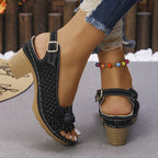 Damen Sandaletten mit floralem Detail von R&B