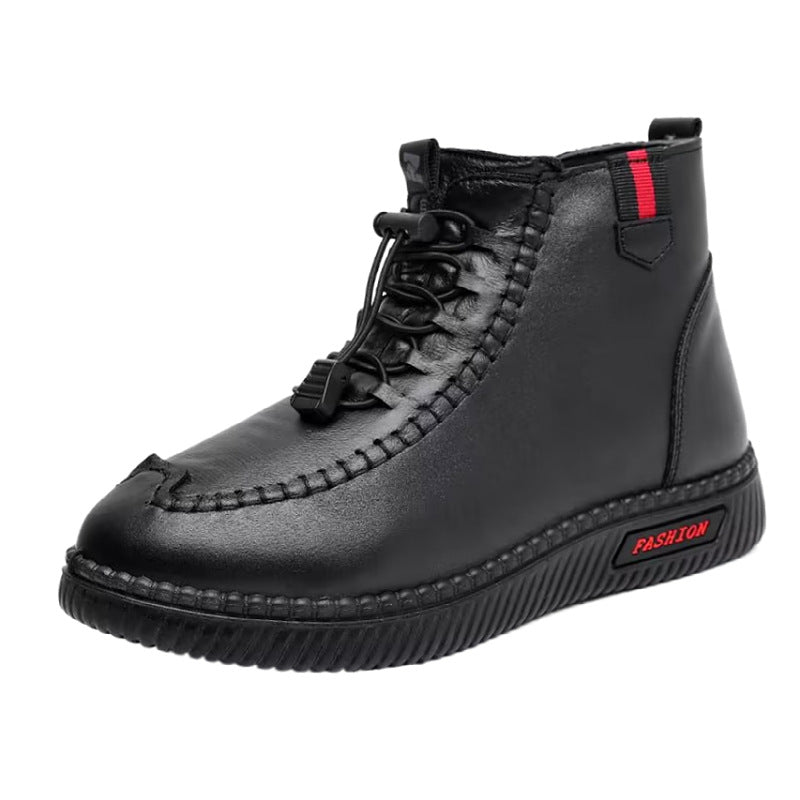 Damen Gefütterte Stiefelette mit modischer Schnürung und rutschfester Sohle