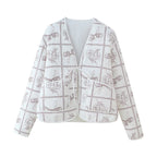 Damen gestepptes Blazer-Oberteil mit floralen Mustern R&B