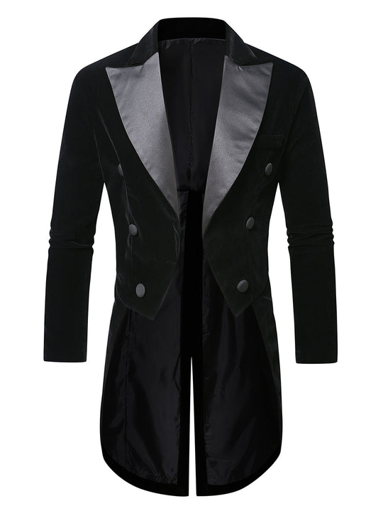 Herren eleganter Samtblazer mit modernem Schnitt und glänzenden Details R&B