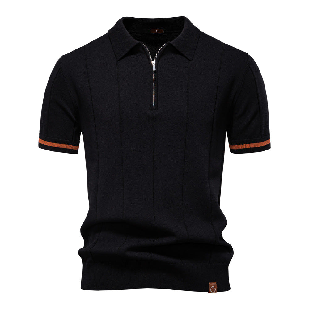 Herren Polohemd mit kurzer Knopfleiste und strukturiertem Design R&B
