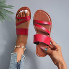 Damen Offene Sandalen mit breiten Riemen und ergonomischer Sohle R&B