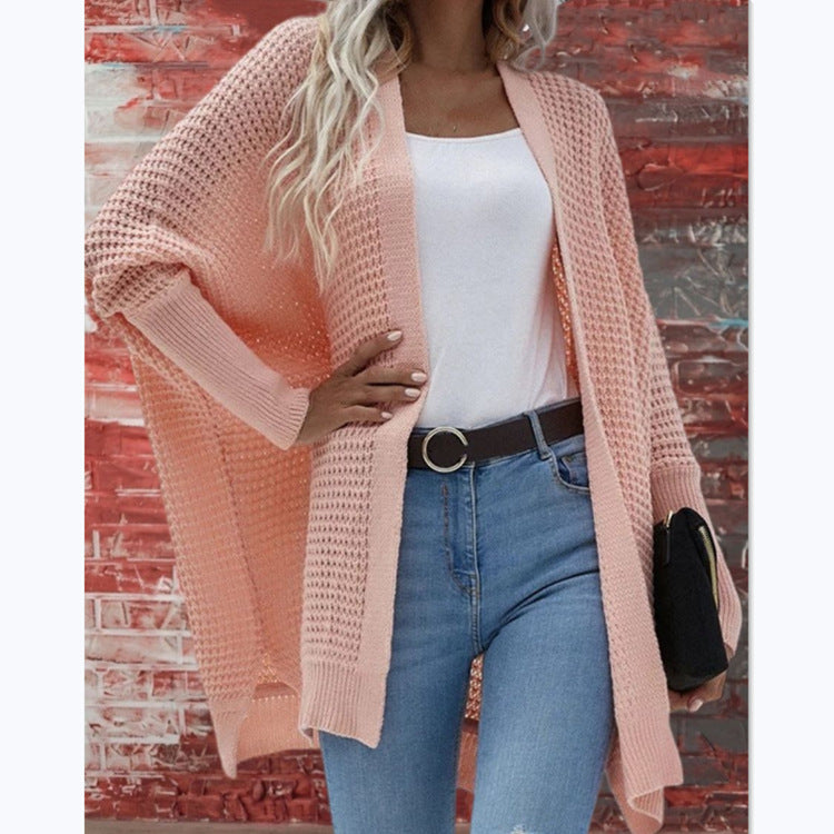 Damen Strickmantel mit offener Front und luftiger Passform