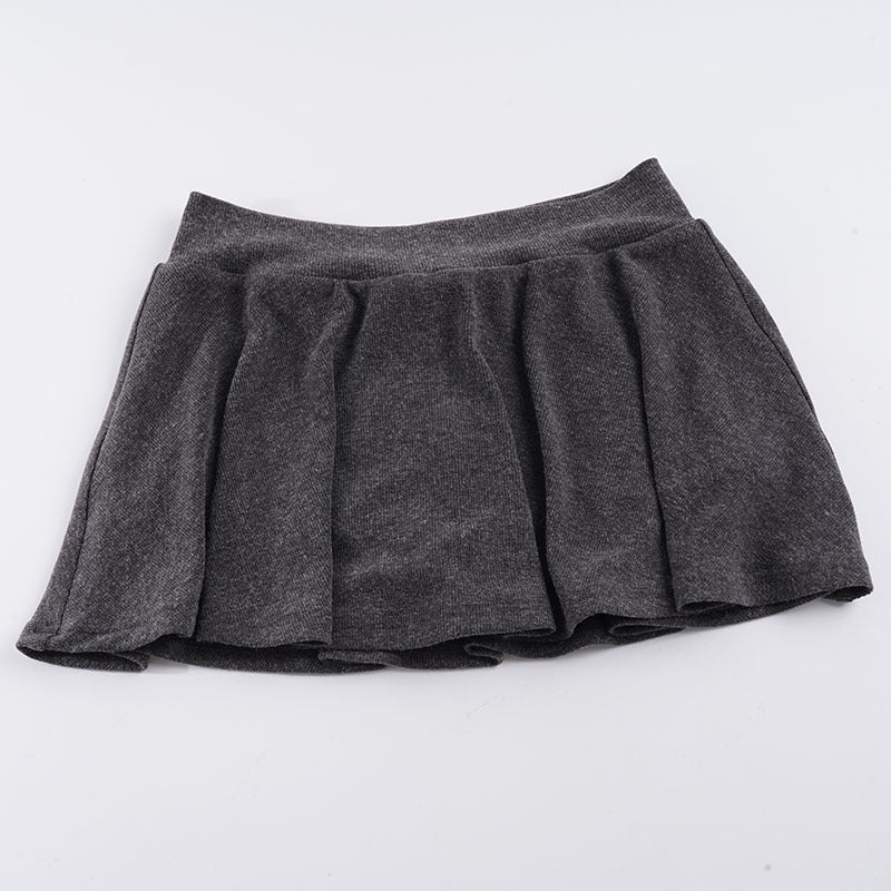 Damen Plissierter Minirock aus weichem Baumwollmix mit elastischem Bund R&B