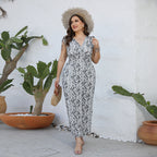 Damen Maxikleid mit verspielten Bindedetails und elegantem Paisley-Muster R&B