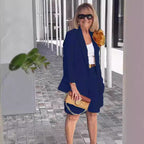Damen Modisches Blazer-Shorts-Set mit doppelter Knopfleiste und eleganter Passform