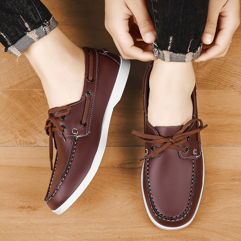Herren maritim inspirierte Lederslipper mit sportlichem Design R&B