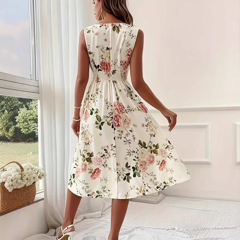 Damen Verspieltes A-Linien Kleid mit floralen Details R&B