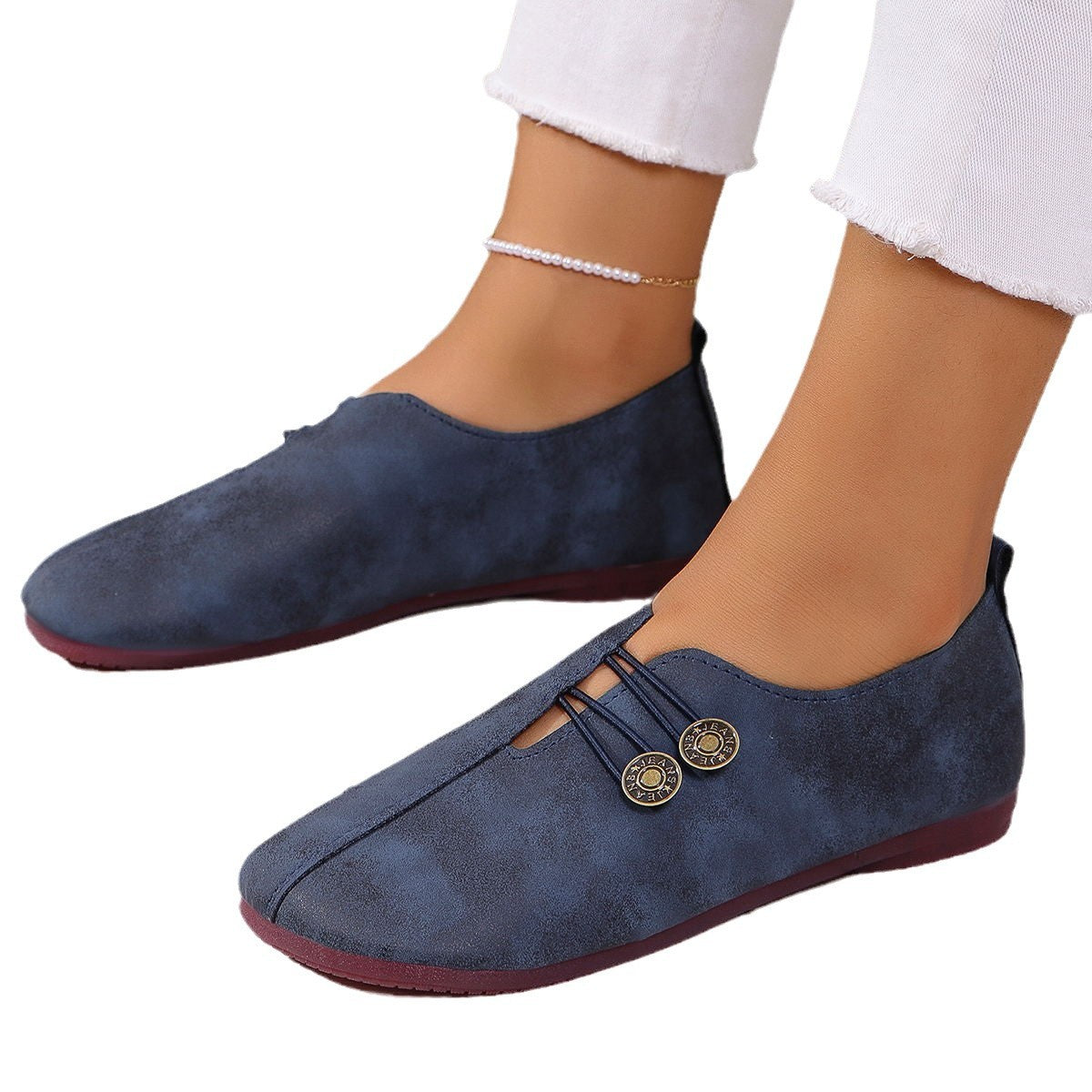 Damen Alltagsschuhe mit elegantem Knopfdetail und bequemem Innenfutter R&B