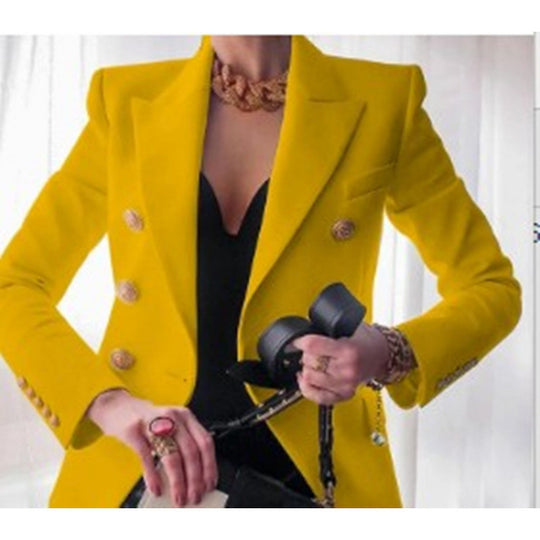 Damen Edler Blazer mit Goldknopf-Detail und klassischem Schnitt R&B