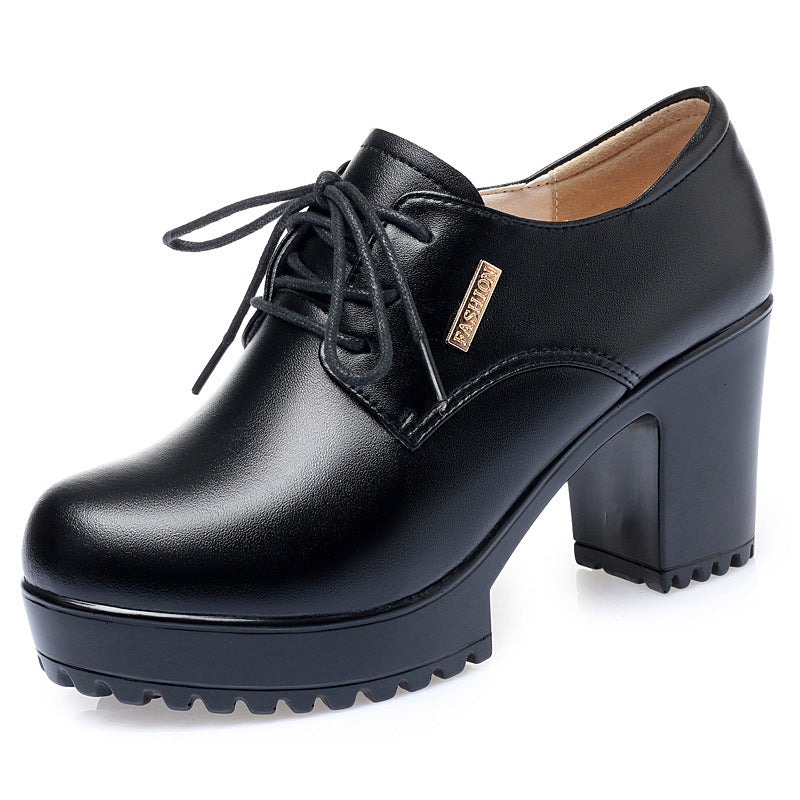 Damen elegante Schnürschuhe mit bequemen Blockabsatz und stylishem Design R&B