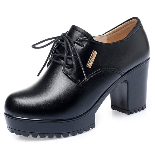Damen elegante Schnürschuhe mit bequemen Blockabsatz und stylishem Design R&B