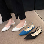 Damen Slingback-Pumps mit spitz zulaufendem Design und stylischem Blockabsatz R&B