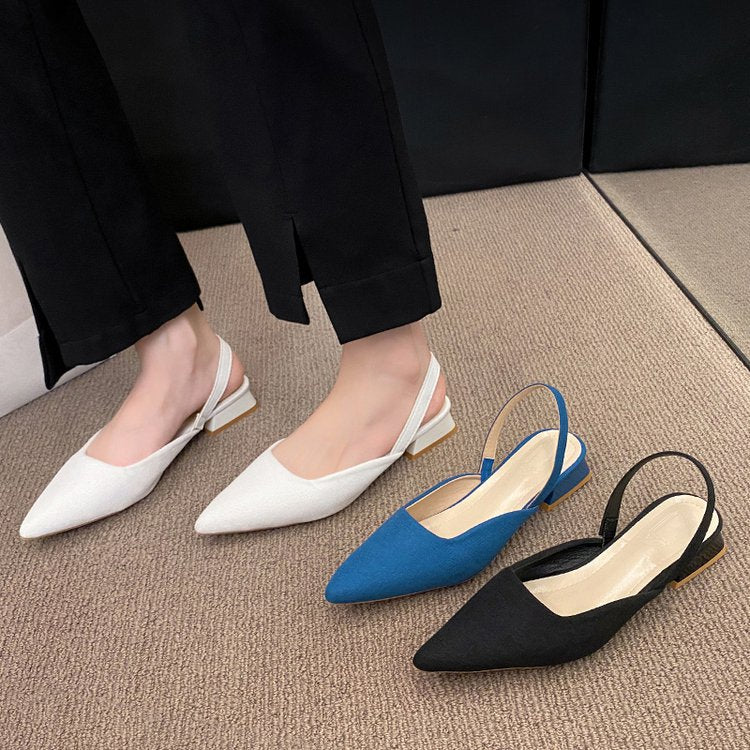 Damen Slingback-Pumps mit spitz zulaufendem Design und stylischem Blockabsatz R&B