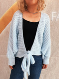 Damen Strickjacke mit verspieltem Bindegürtel und voluminösen Ärmeln R&B