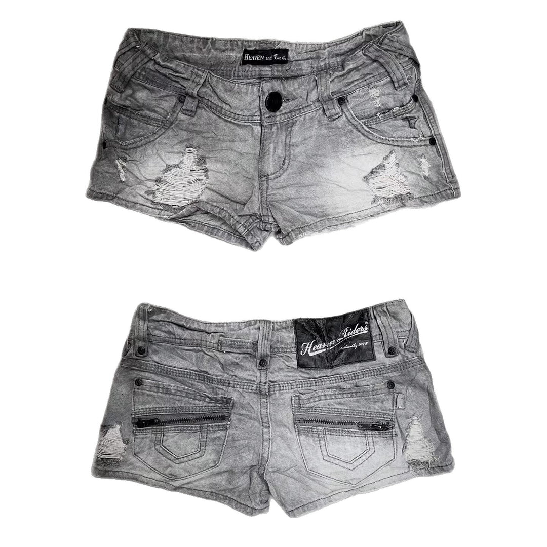 Damen trendy Jeans-Shorts mit distressed Details R&B