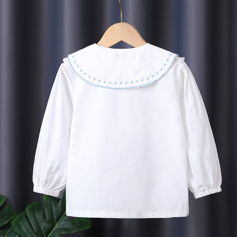 Mädchen Rüschenbluse mit besticktem Kragen R&B