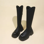 Damen kniehohe Stiefel mit elegantem Schnitt und robuster Sohle R&B