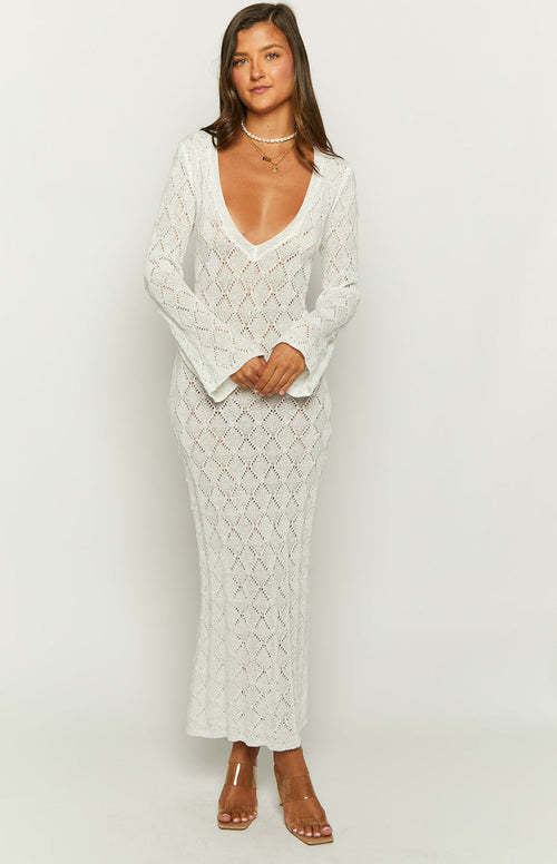 Damen Langarm Spitze Kleid R&B