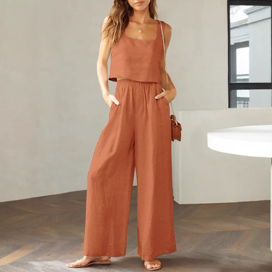 Damen luftiges Zwei-teiliges Ensemble mit lockerem Schnitt R&B