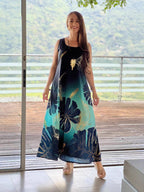 Damen Maxikleid mit floralem Design und fließendem Schnitt R&B