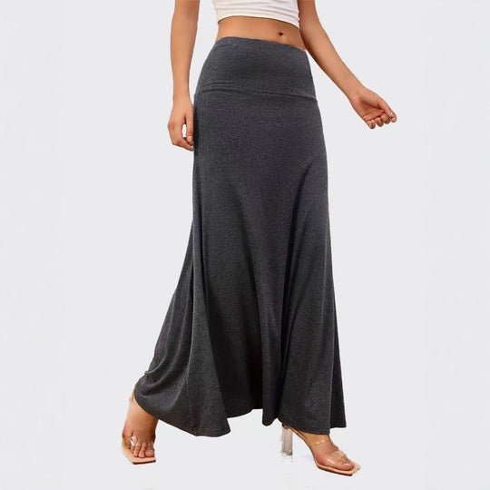Damen Maxi-Rock aus weichem Stretch-Material mit hohem Taillenbund R&B