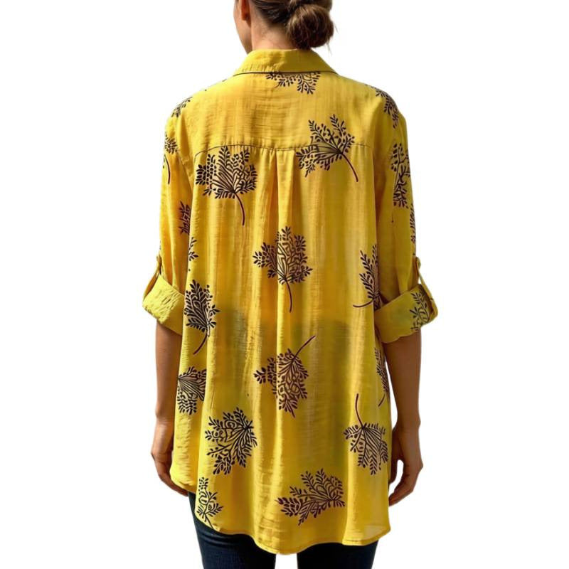 Damen Blusenshirt mit blumigem Motiv und legerem Schnitt R&B