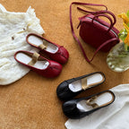 Damen Elegante Mokassins mit modischem Riemendesign aus metallic Leder und bequemer Innensohle R&B