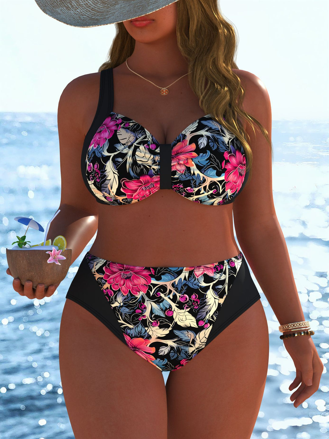 Damen Bikinis mit festem Halt und modischen Mustern R&B