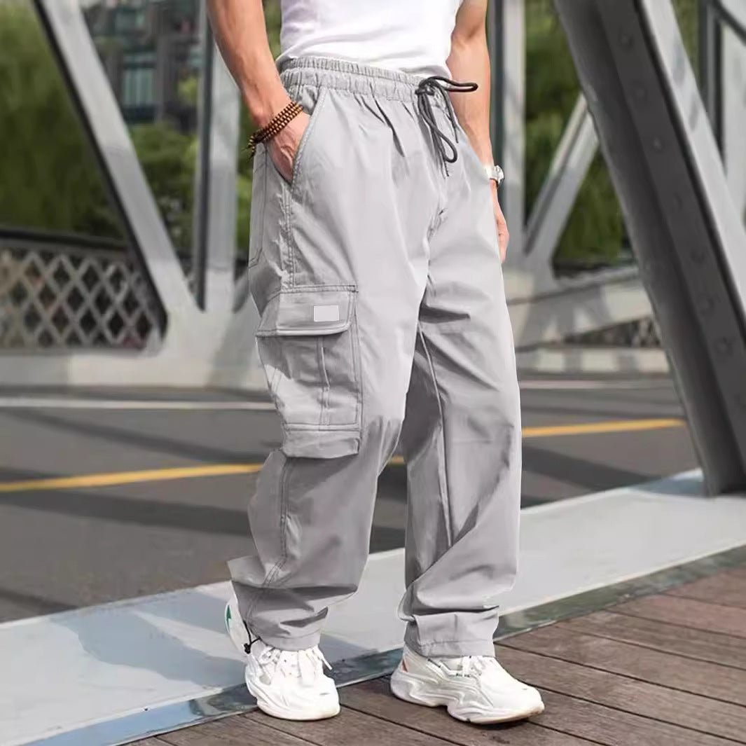 Herren lässige Cargo-Hose mit elastischem Bund und multifunktionalen Taschen R&B