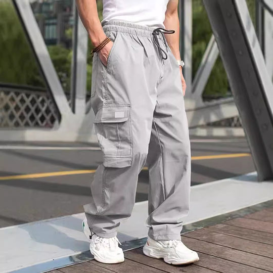 Herren lässige Cargo-Hose mit elastischem Bund und multifunktionalen Taschen R&B