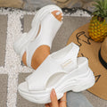 Damen Trendige Wedge-Sandaletten aus elastischem Strickmaterial EB