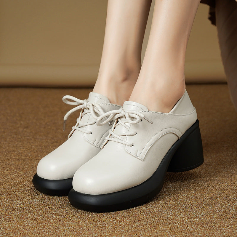 Damen Retro Schnürschuhe mit bequemer Plateausohle R&B