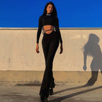 Damen enganliegendes Set mit Cross-Over-Details R&B