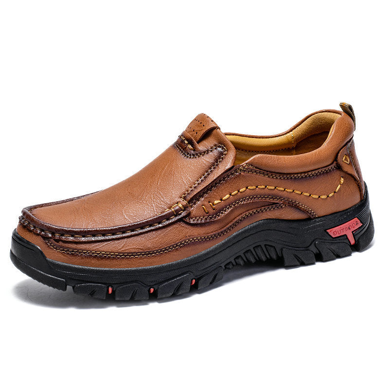 Herren Leder Mokassin mit rutschfester Sohle R&B