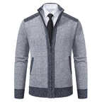 Herren Strickjacke mit modernem Zipper und hochwertiger Struktur