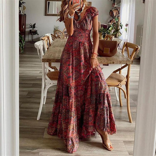 Damen Maxikleid mit raffiniertem Schnitt und verspieltem Volant R&B