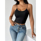 Damen Figurbetontes Spaghetti-Top mit leichtem Stretch R&B