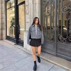 Damen modische cropped Wolljacke R&B