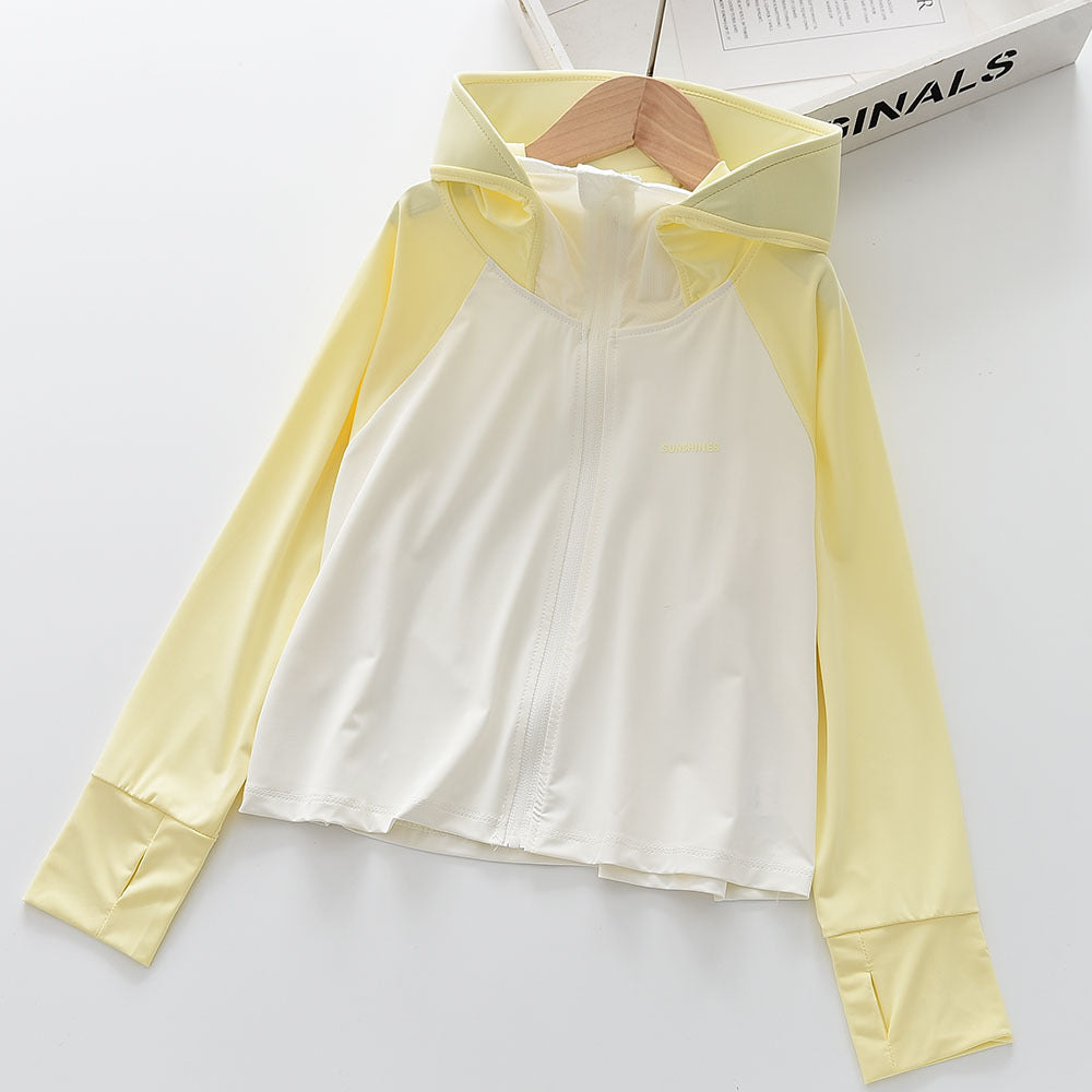 Mädchens nan leichte sonnenschutz Zip-Up Hoodie Schwimm Rash Guard mit Daumenlöchern R&B