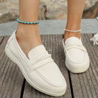 Damen nan elegante Wildlederoptik-Loafer mit gepolstertem Komfortfußbett R&B