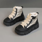 Damen gefütterte Winterstiefel mit robustem Gummi-Profil und verstellbarem Klettverschluss R&B