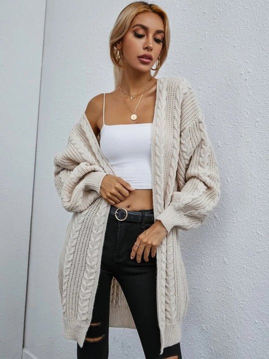 Damen Großer Strickcardigan mit tiefem V-Ausschnitt und lässigem Schnitt R&B