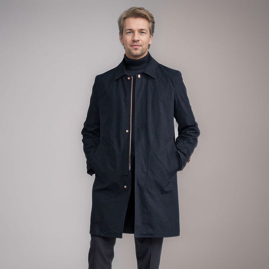 Herren eleganter Übergangsmantel mit praktischen Taschen und modernem Kragen R&B