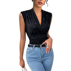 Damen Elegantes Wickeloberteil mit funkelnden Details R&B