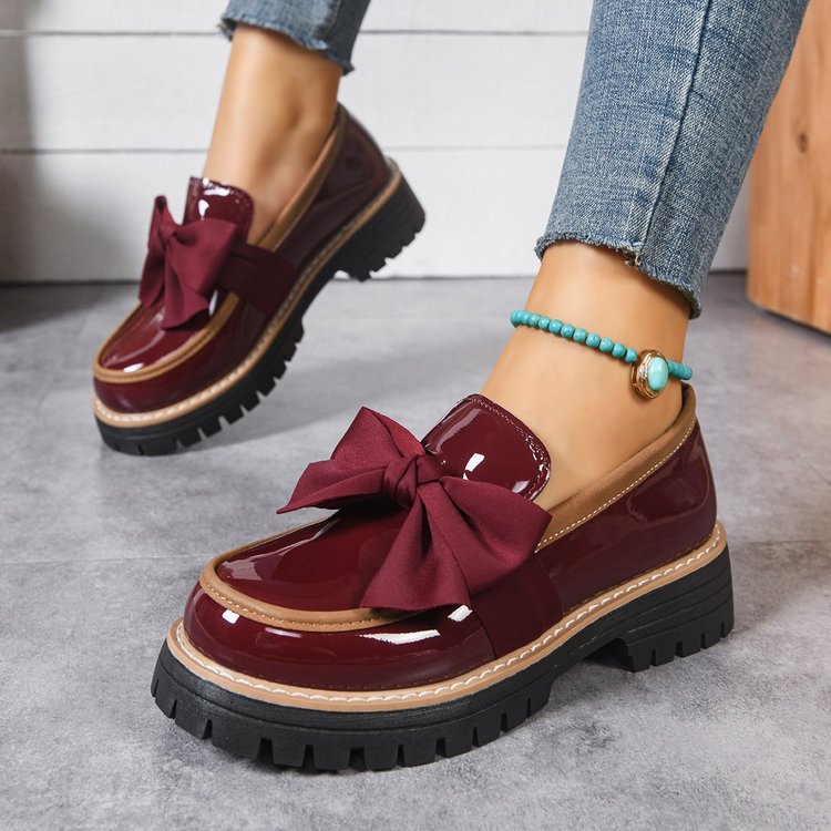 Damen Mokassins mit dekorativem Schleifenverschluss und rutschfester Sohle R&B