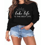 Damen Sweatshirt mit kreativem Druck und lässiger Passform R&B