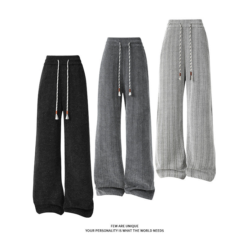Damen weite Haremshose mit elastischem Bund und trendy Zickzackmuster R&B