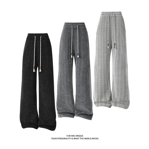Damen weite Haremshose mit elastischem Bund und trendy Zickzackmuster R&B