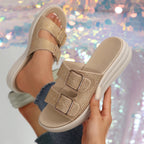 Damen Komfortable Sandalen mit modischen Schnallen und elastischem Obermaterial R&B